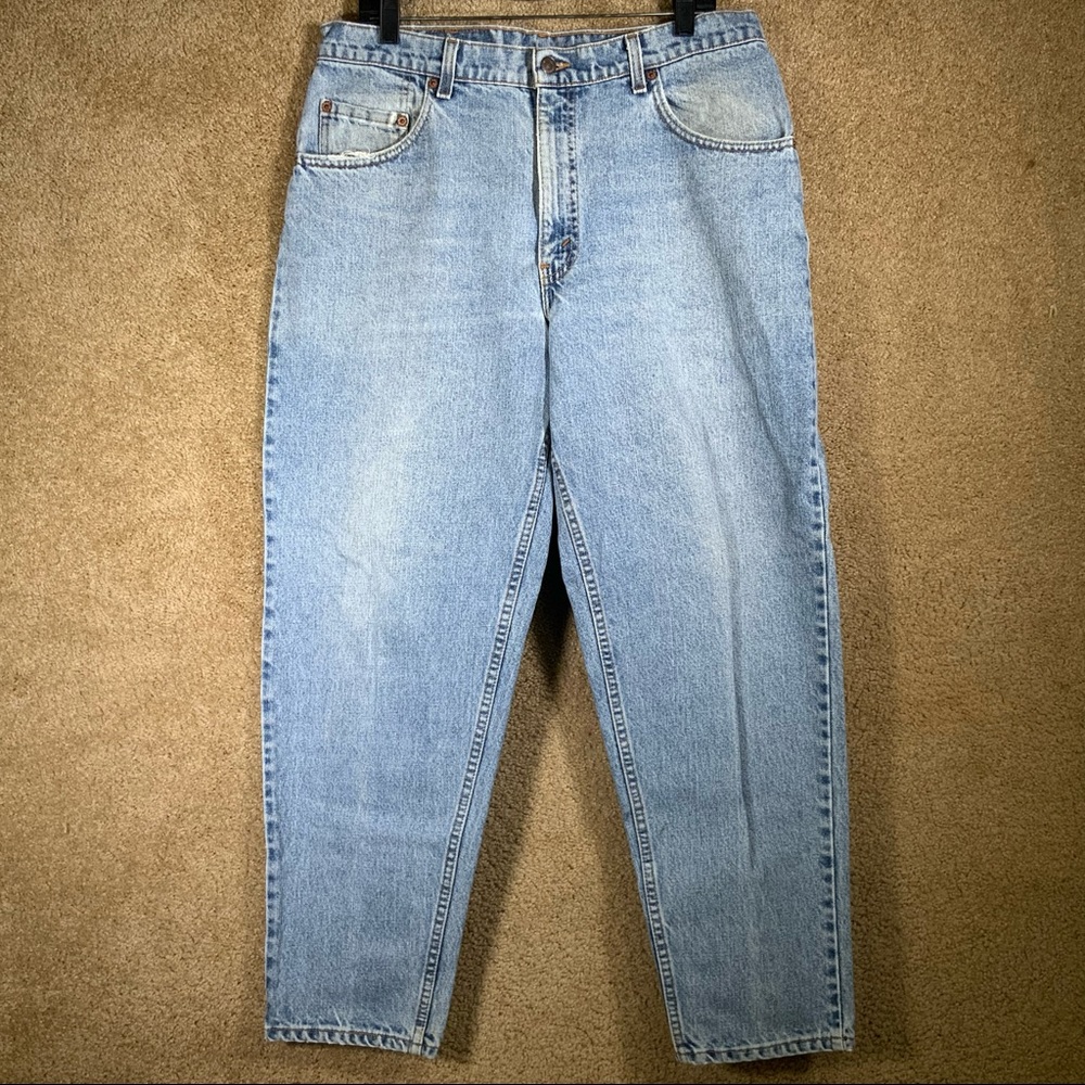 Vintage LEVI’S Mens Jeans Sz 36x30 Loose Tapered Leg 560 Blue Jeans USA Made Red